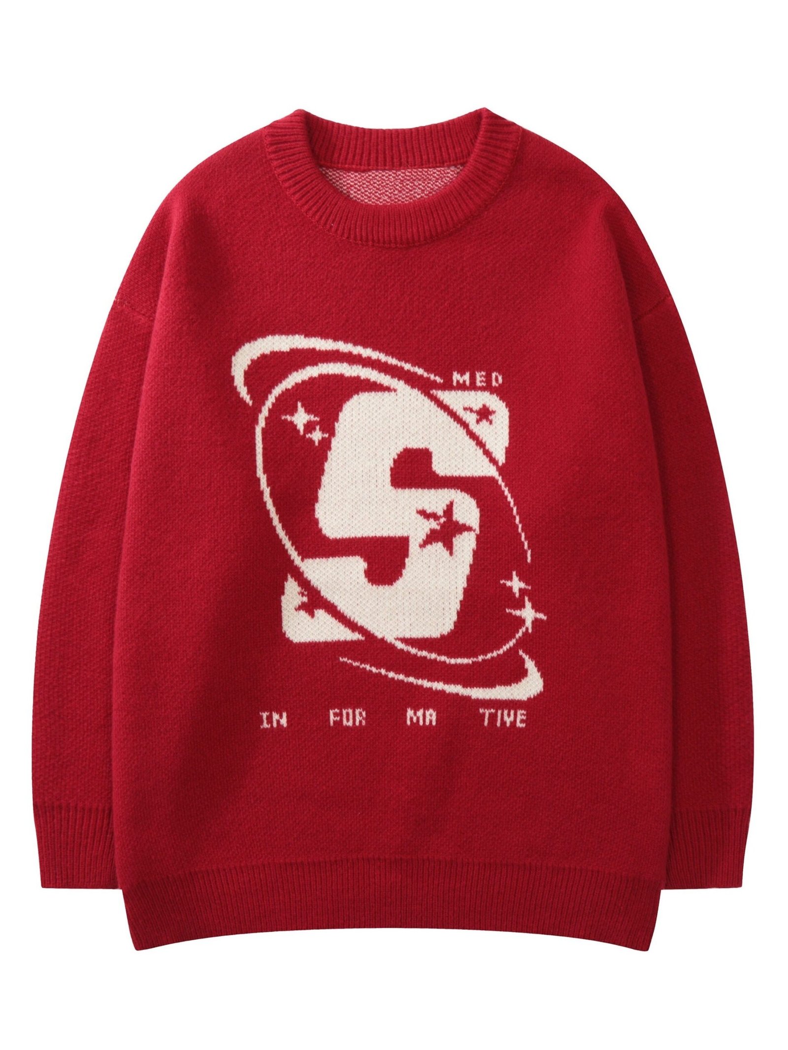 Letter Pattern Crew Neck Pullover Sweater, Casual Long Sleeve Sweater For Fall & Winter, Women's Clothing