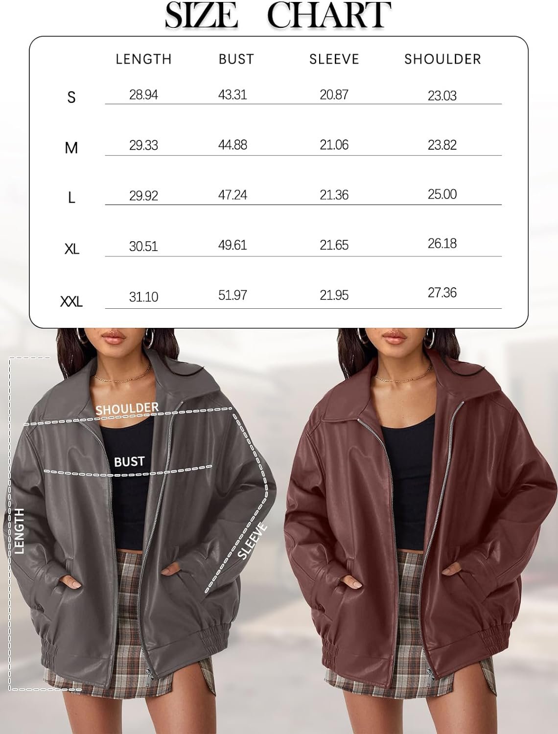 Trendy Queen Women's Leather Jackets Oversized Faux Motorcycle Plus Size Moto Biker Coat Fall Outfits Fashion Clothes 2023
