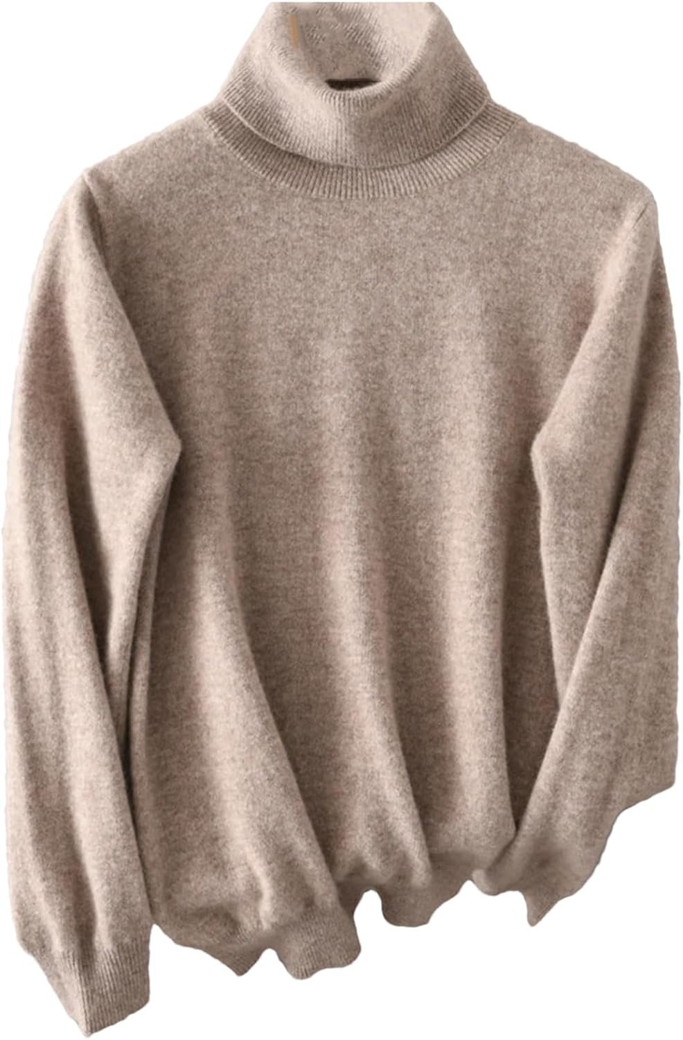 Women Turtleneck Sweater Merino Wool Knitted Pullover Autumn Winter Fashion Warm Knitwears