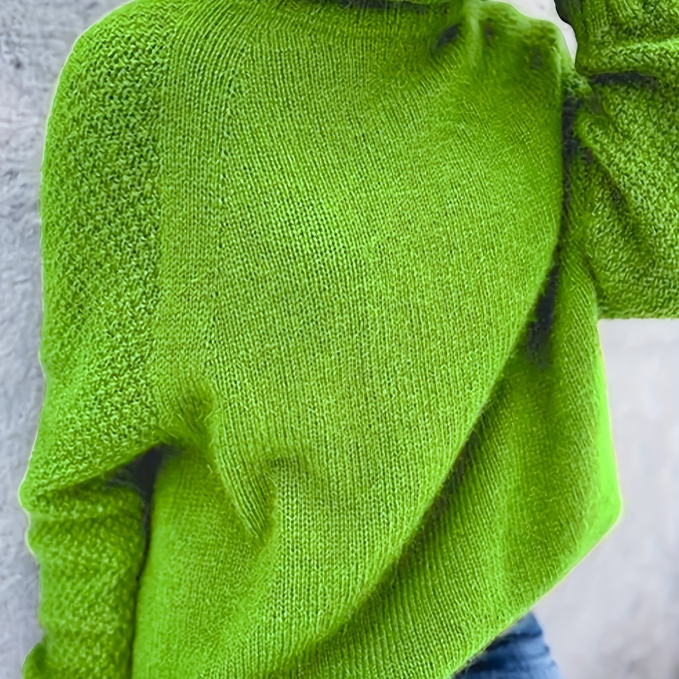 Solid Turtle Neck Loose Pullover Sweater, Casual Long Sleeve Raglan Shoulder Sweater, Women's Clothing