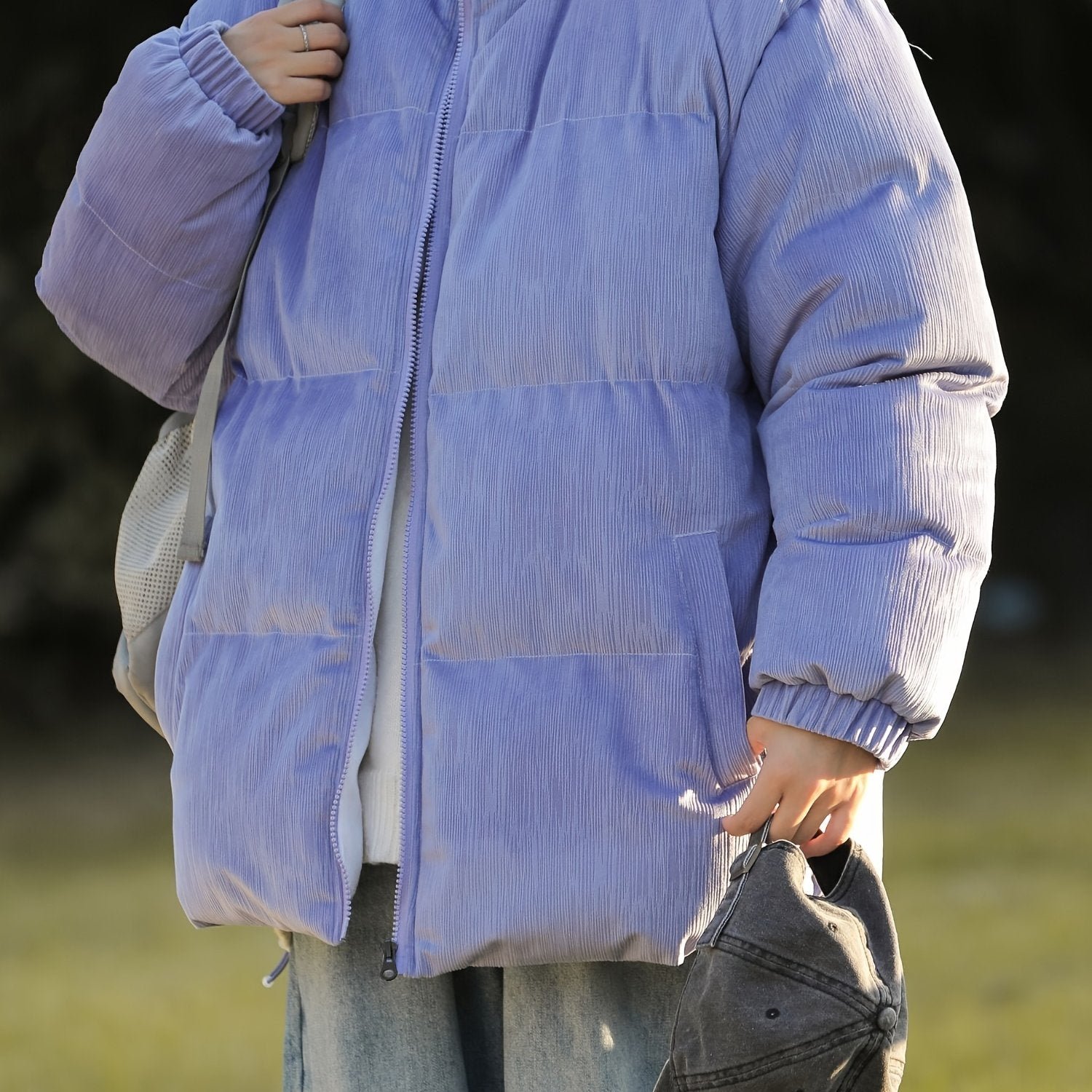 Women's Casual Versatile Warm Stand Collar Puffer Jacket, Winter Sports Outdoor Coat, Women's Clothing