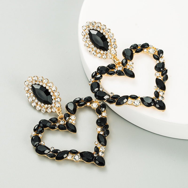 Women Girl Heart Shaped Shiny Earring
