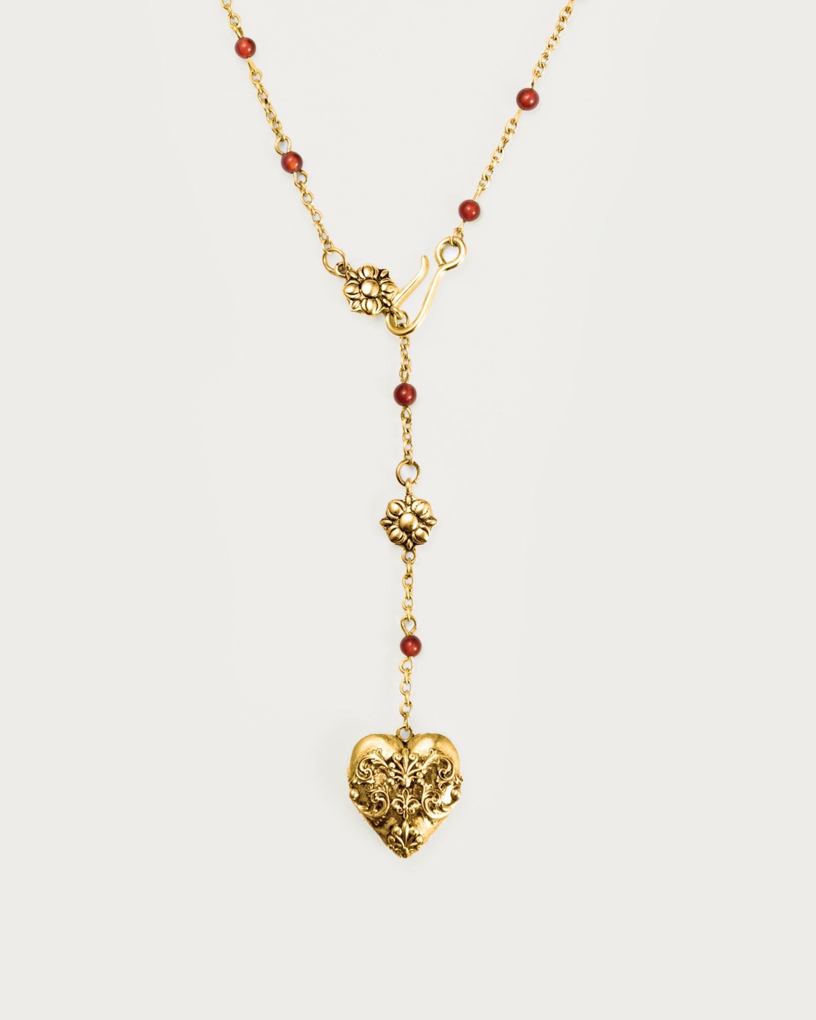 Carnelian Veil Lariat Necklace